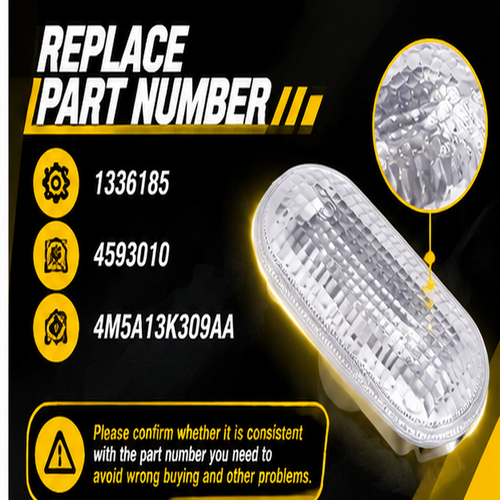 Blearen  Side Marker Light Cover, Clear Lens Left Right 1336185 Replacement for 2002-2008, with Dual Transparent Lamp Shades