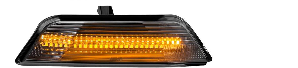 Blearen LED DRL Sequential Turn Signal Light Assembly for Ford Mustang 2015 2016 2017 US, Clear Lens Switchback White Running Light w/Amber Sequential Turn Signals, OEM Replacement, 2pcs