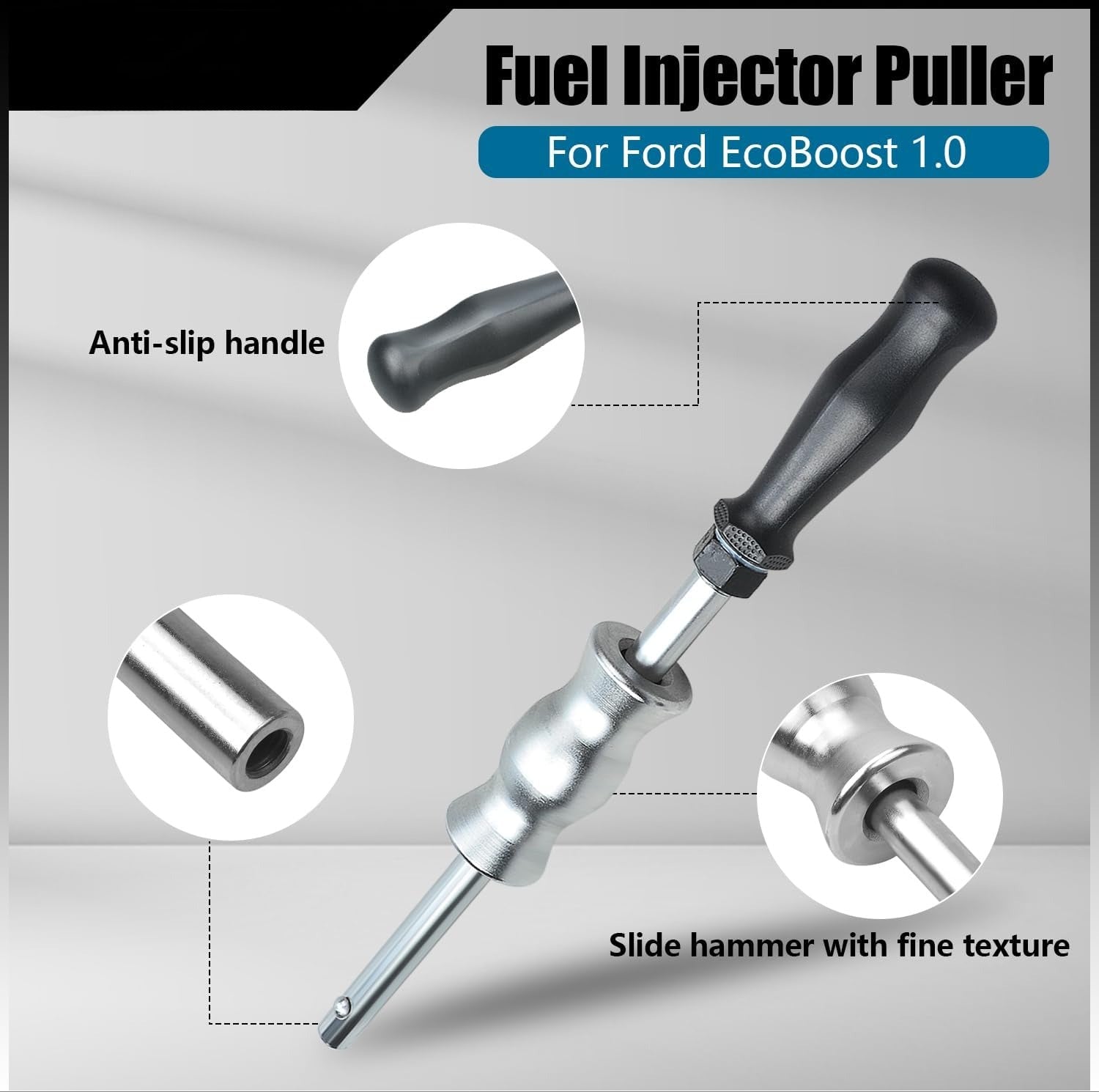 Blearen Fuel Injector Puller Tool Kit Compatible with Ford EcoBoost 1.0, 1.5, 1.6, 2.0 3.5 3.7 Petrol Engines Injector Removal Tool with Slide Hammer