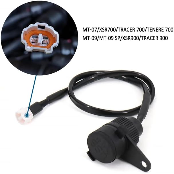 BLEAREN Motorcycle 12V DV Double USB Charger Adapter for Yamaha Tracer MT-07 MT-09 SP FZ-09 FZ-07 Tracer XSR 700 900 Cigarette Lighter, black