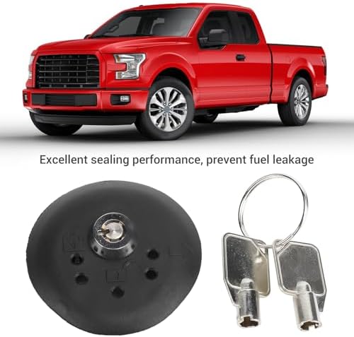 Blearen Locking Gas Cap, Replacement Fuel Tank Cap BU5Z-9C268-B with 2 Keys, ABS Plastic Cover for Vehicles (2015-2023)