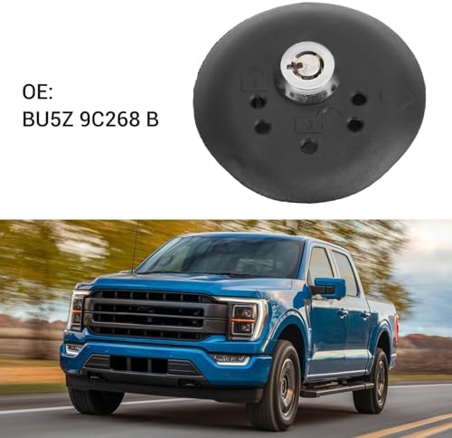 Blearen Locking Gas Cap, Replacement Fuel Tank Cap BU5Z-9C268-B with 2 Keys, ABS Plastic Cover for Vehicles (2015-2023)