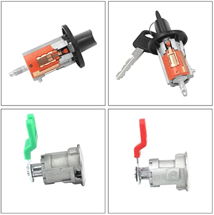 Blearen Ignition Switch Lock Cylinder Fits 1997-2020 Ford for Econoline E150 E250 E350 | No Chip, Replace# LC6177 + 703369 X 4 + 597638 X 2, Door Lock Cylinder