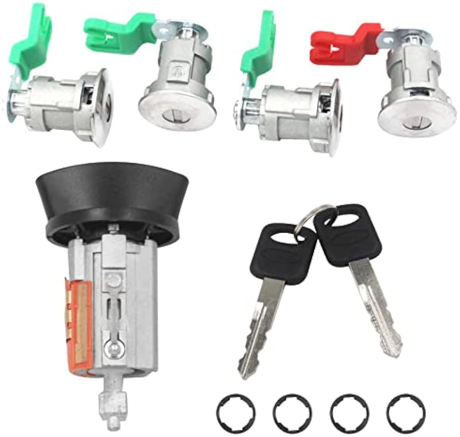 Blearen Ignition Switch Lock Cylinder Fits 1997-2020 Ford for Econoline E150 E250 E350 | No Chip, Replace# LC6177 + 703369 X 4 + 597638 X 2, Door Lock Cylinder