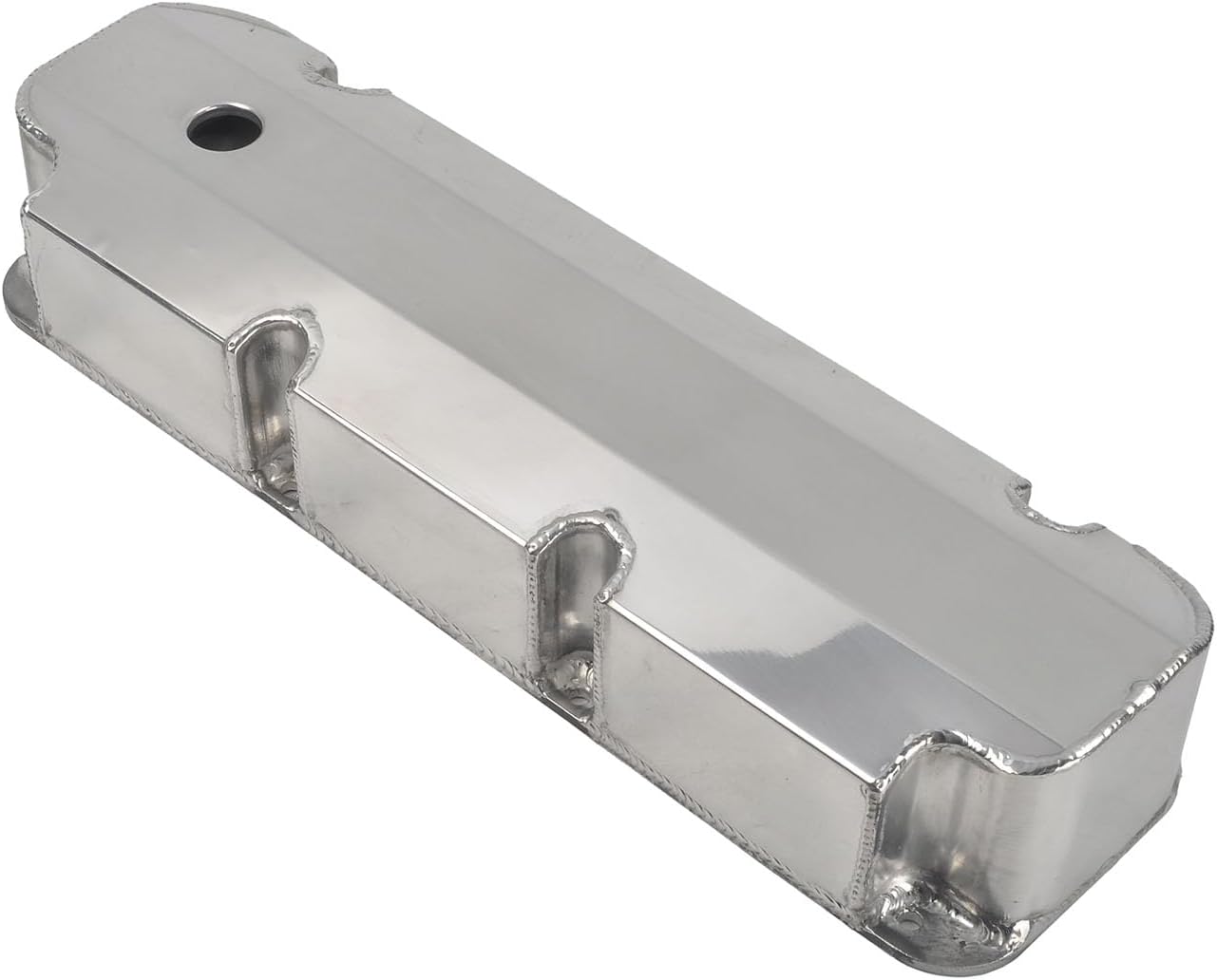 Blearen Fabricated Polished Aluminum Valve Covers with Hole Compatible with BBF Big Block Ford 429-460