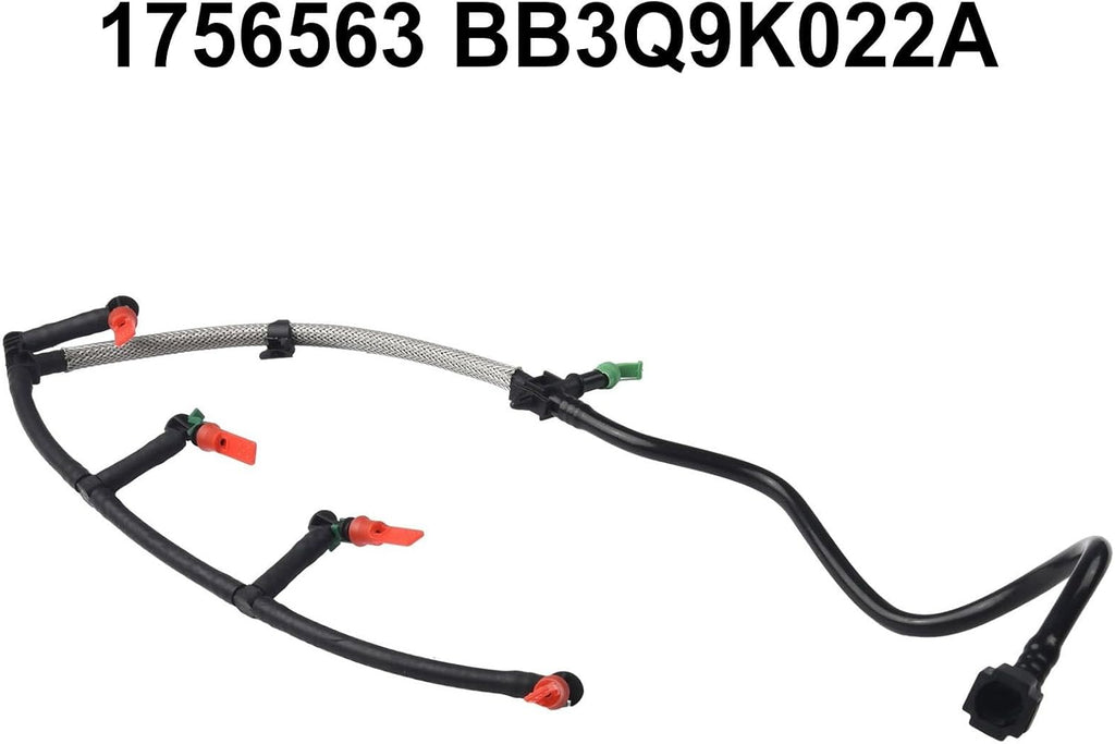 Blearen Fuel Overflow Leak Off Pipe,For Ford,For Ranger,For Mazda BT50 2011+ Replaces 1756563 BB3Q9K022AG Black ABS Replacement Hose