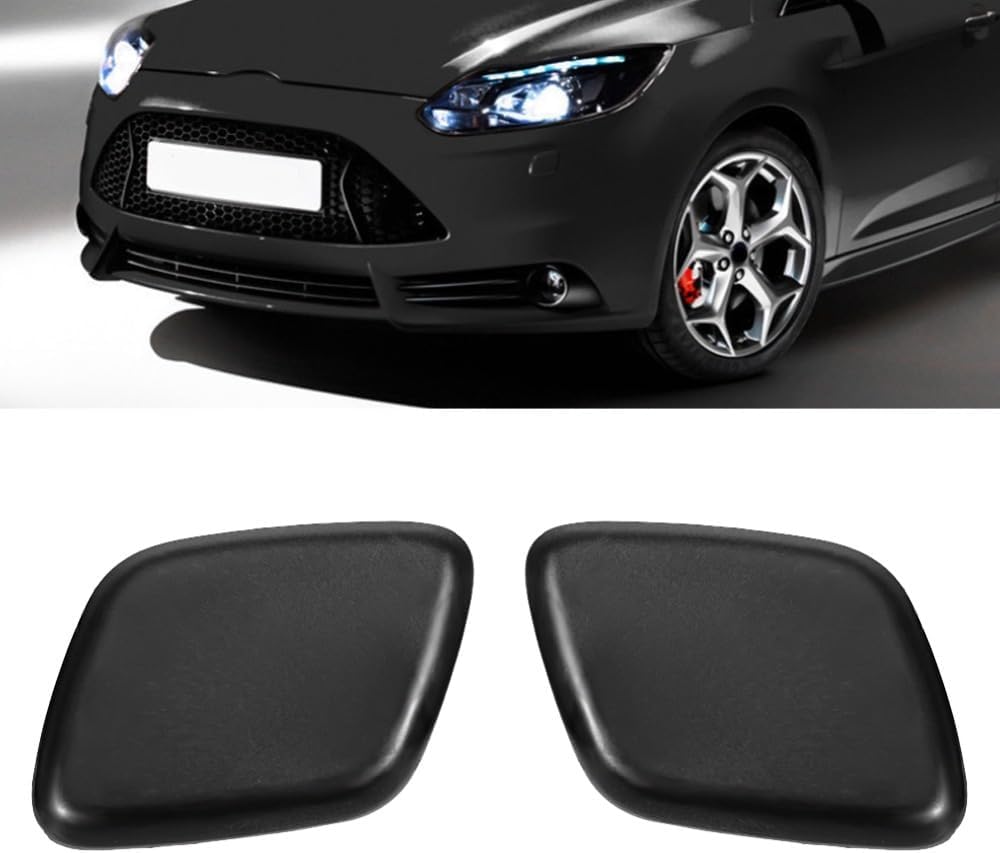 Blearen Black ABS Headlight Washer Cover for 2012-2014 Factory Front Bumper, Replaces 1719217 1719218