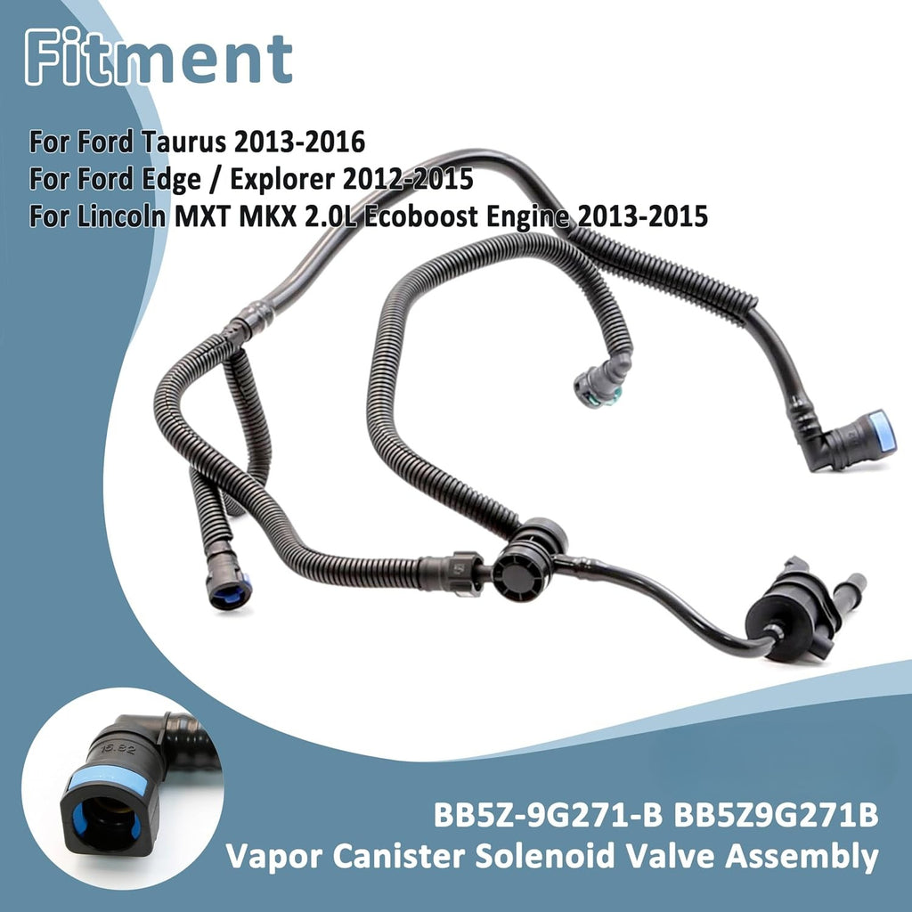 Blearen BB5Z-9G271-B BB5Z9G271B Vapor Canister Solenoid Valve Assembly for Ford Taurus 2013-2016 Edge & Explorer 2012-2015, Fuel Line Tube Vapor Valve for Lincoln MXT MKX 2.0L 2013-2015