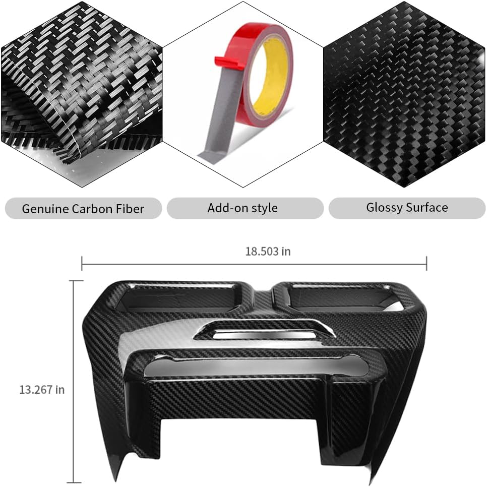Blearen Genuine Carbon Fiber Dashboard Air Conditioner Vent Trim for Ford Mustang S650 Ecoboost GT 5.0 2024 2025 Center Console Air Outlet Frame Panel