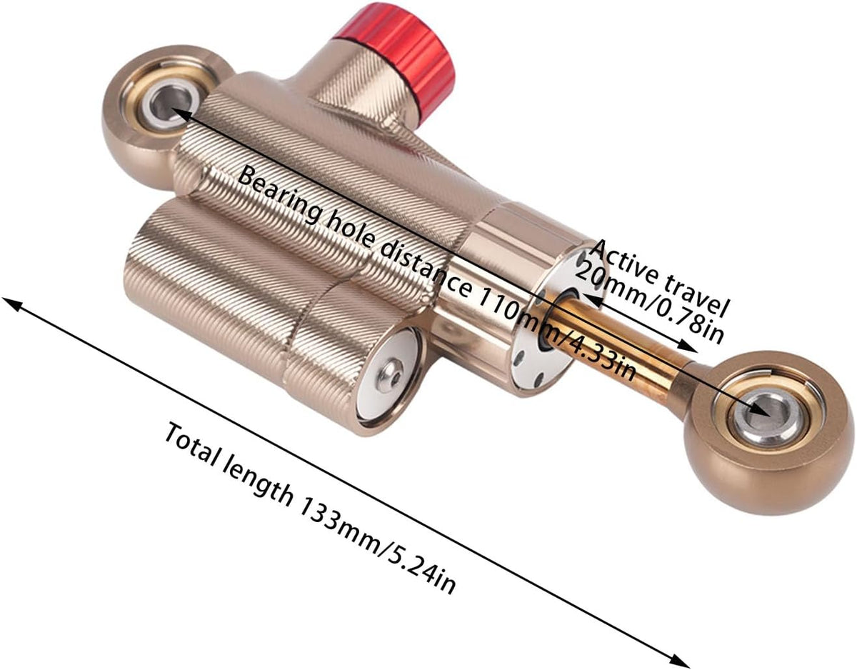 Blearen Motorcycle Steering Damper Adjustable CNC Aluminum Alloy Enhanced Stability Steering Damper Stabilizer Gold Universal for All Motorcycles