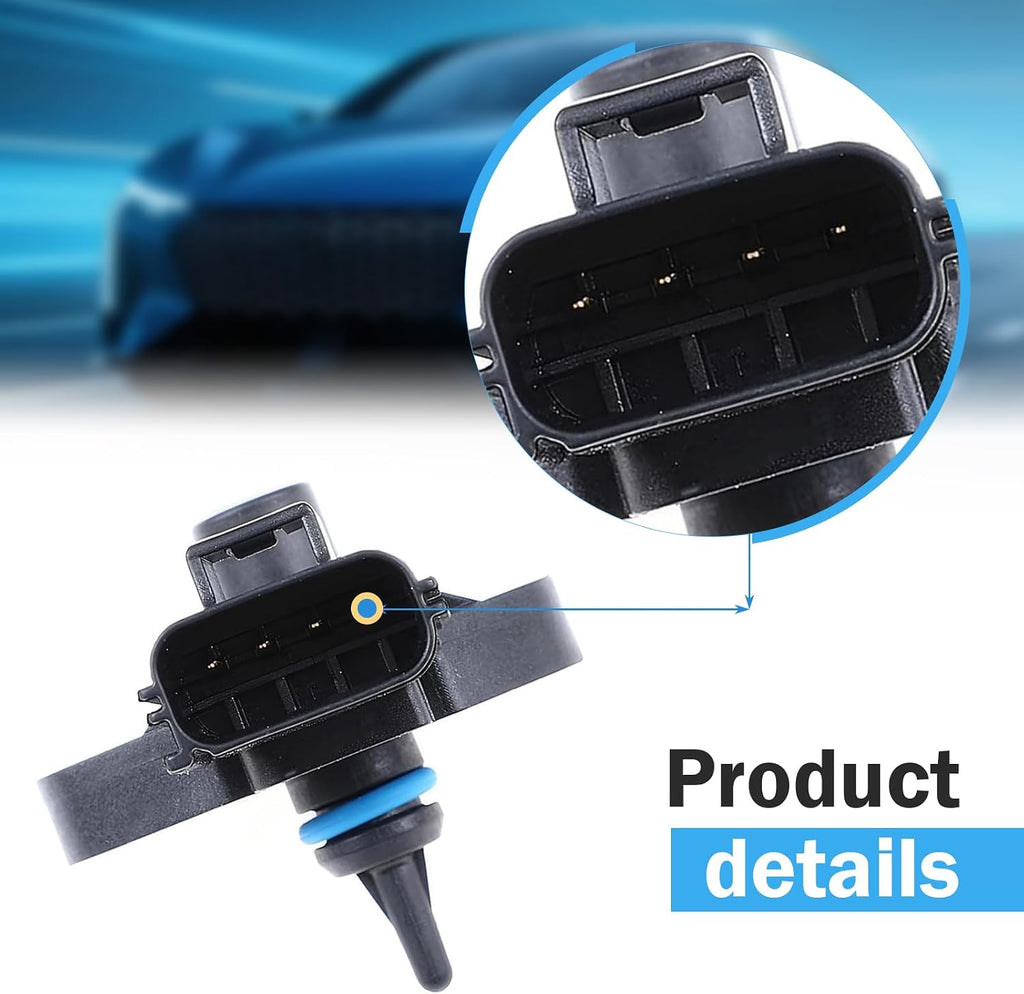 Blearen Car Fuel Pressure Sensor, Intake Manifold Injection Pressure Sensor, Plug and Play Replacement OEM# 3F2E-9G756-AA 0261230093 3F2Z9G756AC, Compatible with Ford Series (Black)