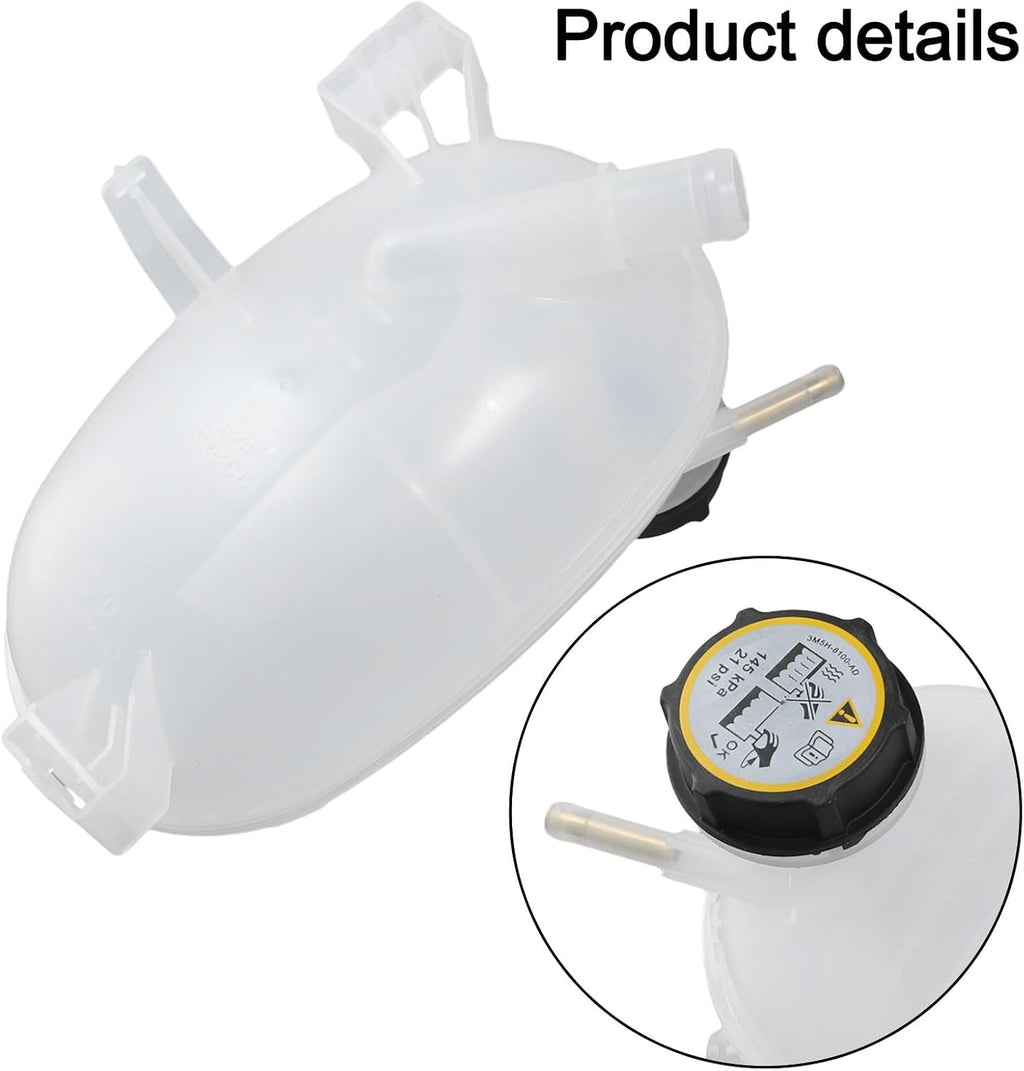 Blearen Engine Coolant Reservoir Expansion Tank Cap Assembly for Ford Escape 17-19 OEM GV6Z8A080B FO3014164 White Plastic Automotive Cooling System Part Replacement
