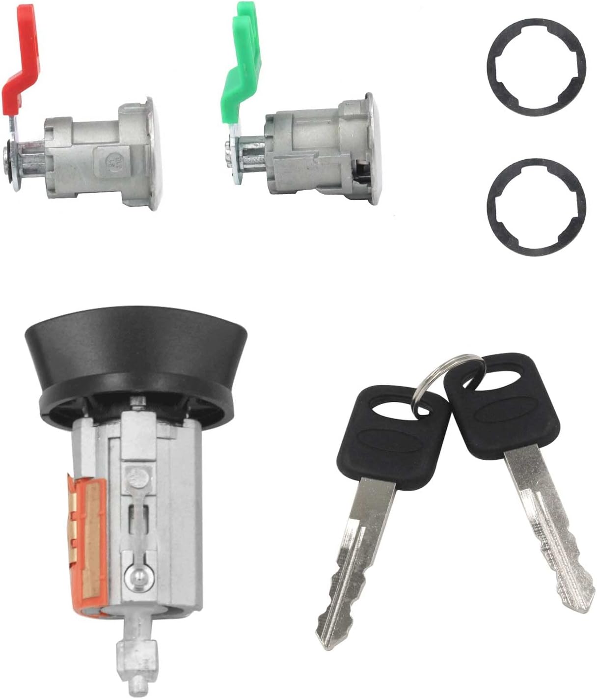 Blearen Ignition Switch Lock Cylinder Fits 1997-2020 Ford for Econoline E150 E250 E350 | No Chip, Replace# LC6177 + 703369 X 4 + 597638 X 2, Door Lock Cylinder
