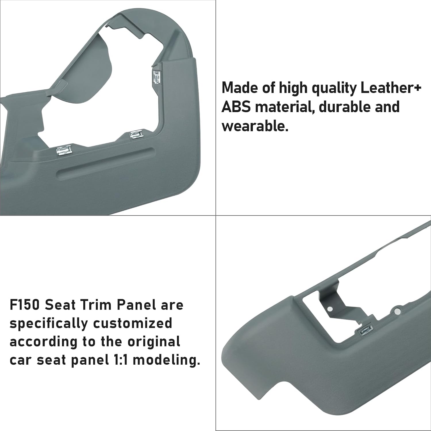Blearen Compatible with Ford F150 2009-2014 Seat Trim Panel Bezel Cover | For Lincoln Mark LT Truck 2010-2014 Steel Gray Left Driver Power Seat Trim Panel Replace for BL3Z-1562187-AB BL3Z1562187AB