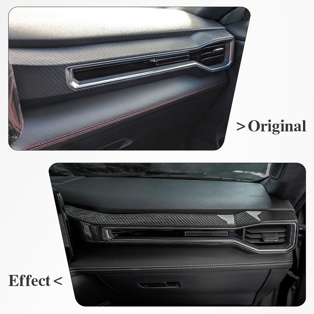 Blearen Carbon Fiber Co-Pilot Instrument Panel Trim for Ford Mustang S650 GT | Darkhorse, 2024 2025 2026, Passenger-Side, Air Vent Decorative Cover, Dashboard Panel