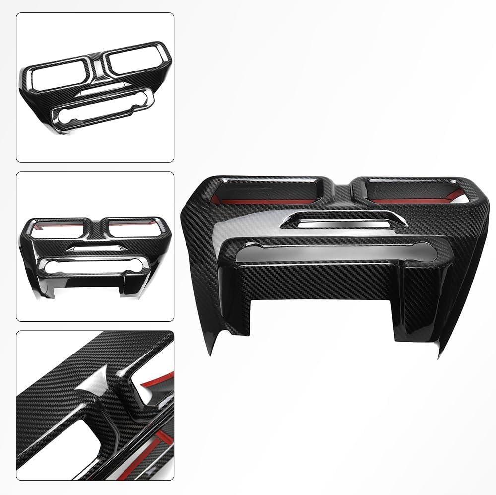 Blearen Genuine Carbon Fiber Dashboard Air Conditioner Vent Trim for Ford Mustang S650 Ecoboost GT 5.0 2024 2025 Center Console Air Outlet Frame Panel