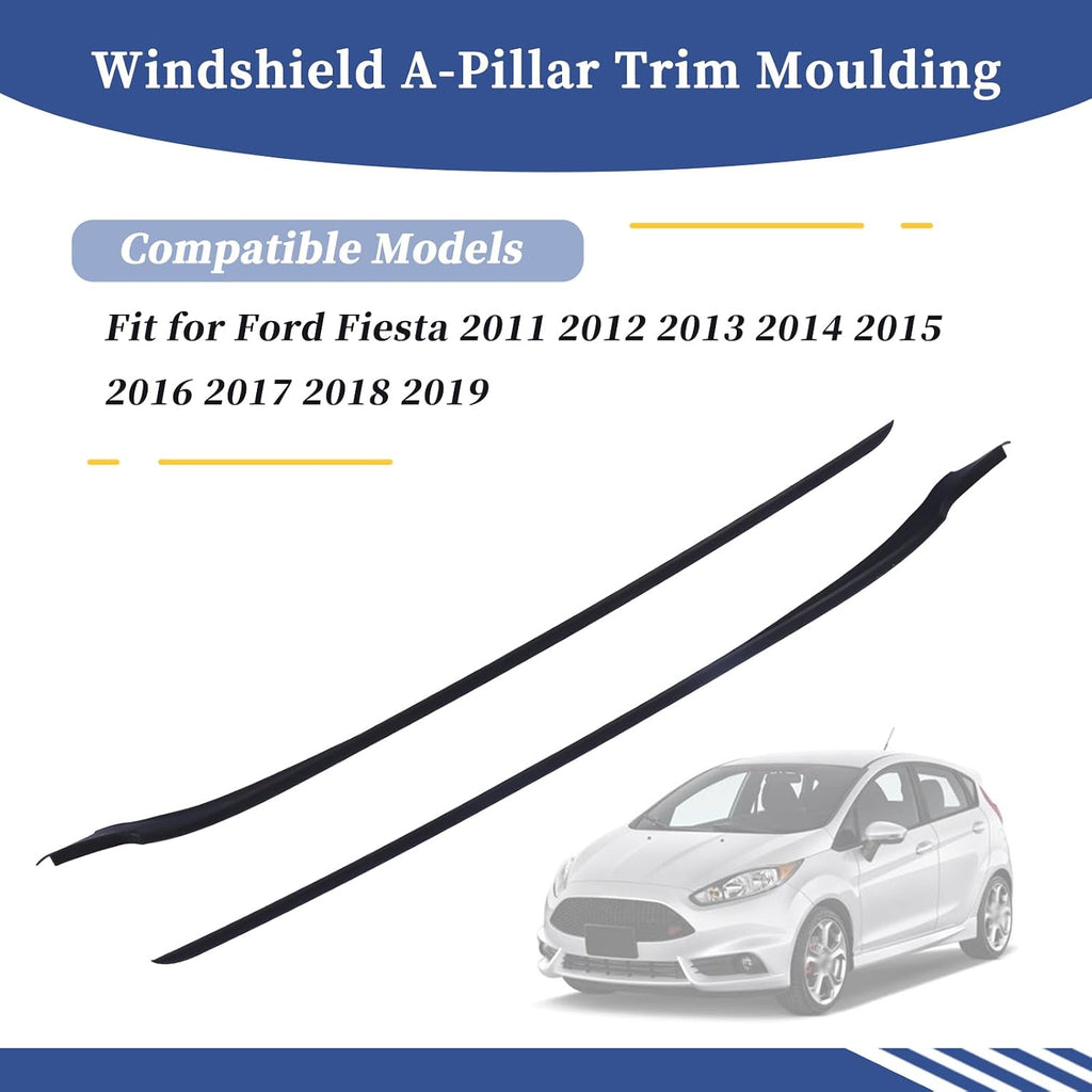 Blearen Pair Windshield A-Pillar Trim Moulding BE8Z5403137A BE8Z5403136A Compatible with Ford Fiesta 2011-2019 Both Right and Left Side RH+LH