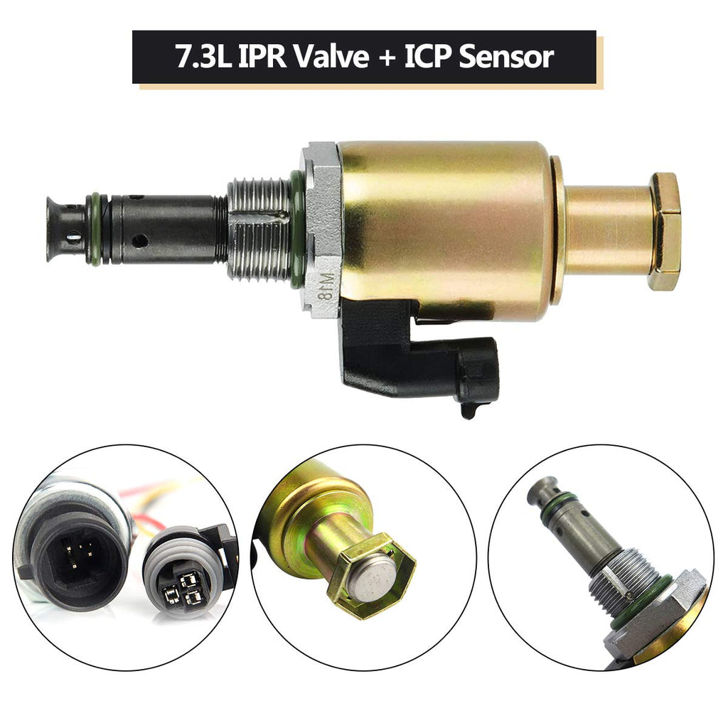 Blearen 7.3L Fuel Injection Pressure Regulator Sensor, IPR Valve & ICP Control with Electrical Connector Pigtail Wire Harness Sensor for Ford F-250 F-350 F-450 F-550 F-650 F-750 E-350 E-450 E-550, 1829856C91