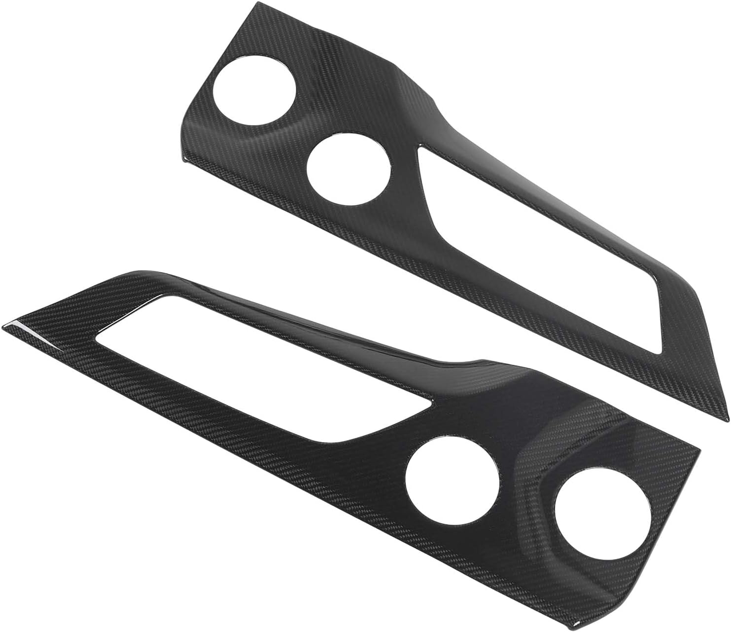 Blearen 2PCS Car Interior Door Panel Trim Glossy Carbon Fiber Scratchproof Unique Decoration for Mustang S650 2024 Onwards