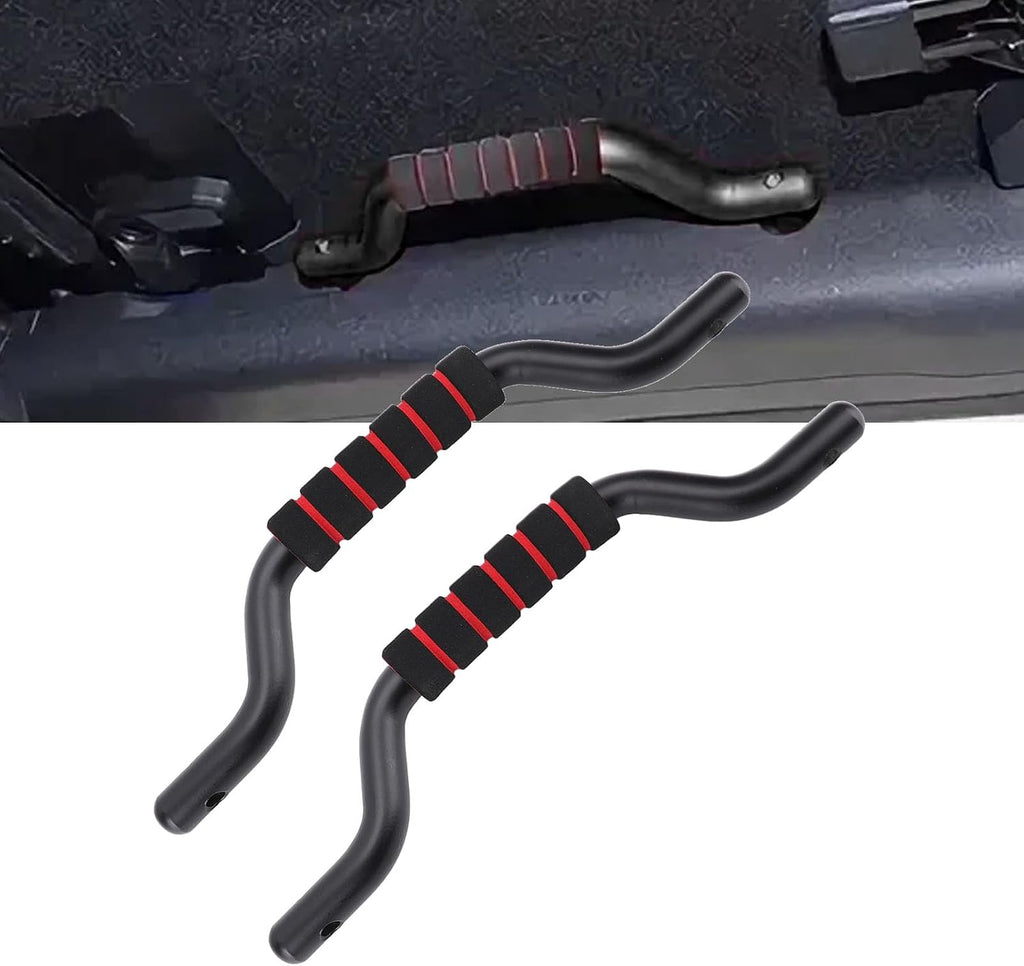 Blearen 2 Sets Front Grab Handles Aluminum Alloy Enhance Control Metal Grip Handles Replacement for Bronco 2021 2024 2 Door 4 Door (Black)