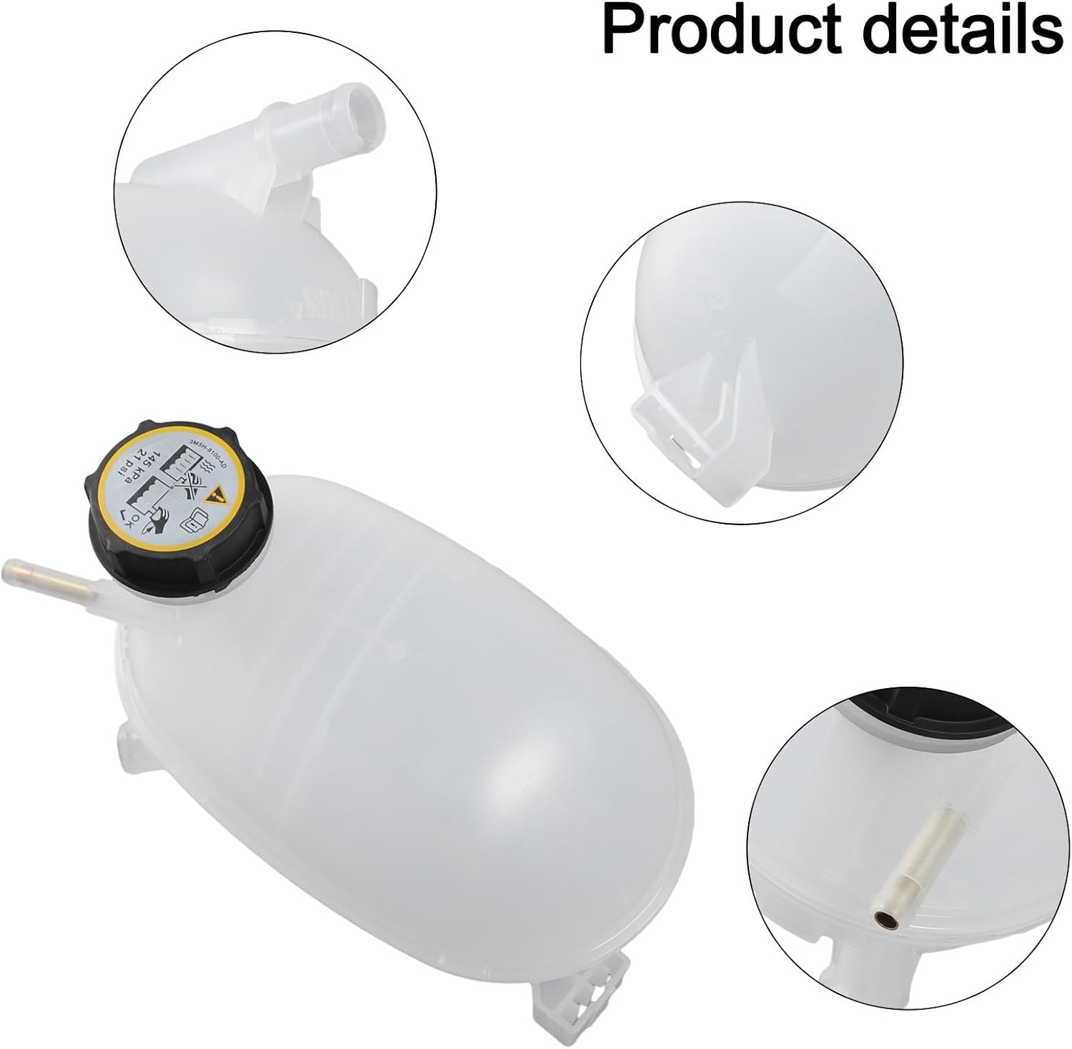 Blearen Engine Coolant Reservoir Expansion Tank Cap Assembly for Ford Escape 17-19 OEM GV6Z8A080B FO3014164 White Plastic Automotive Cooling System Part Replacement