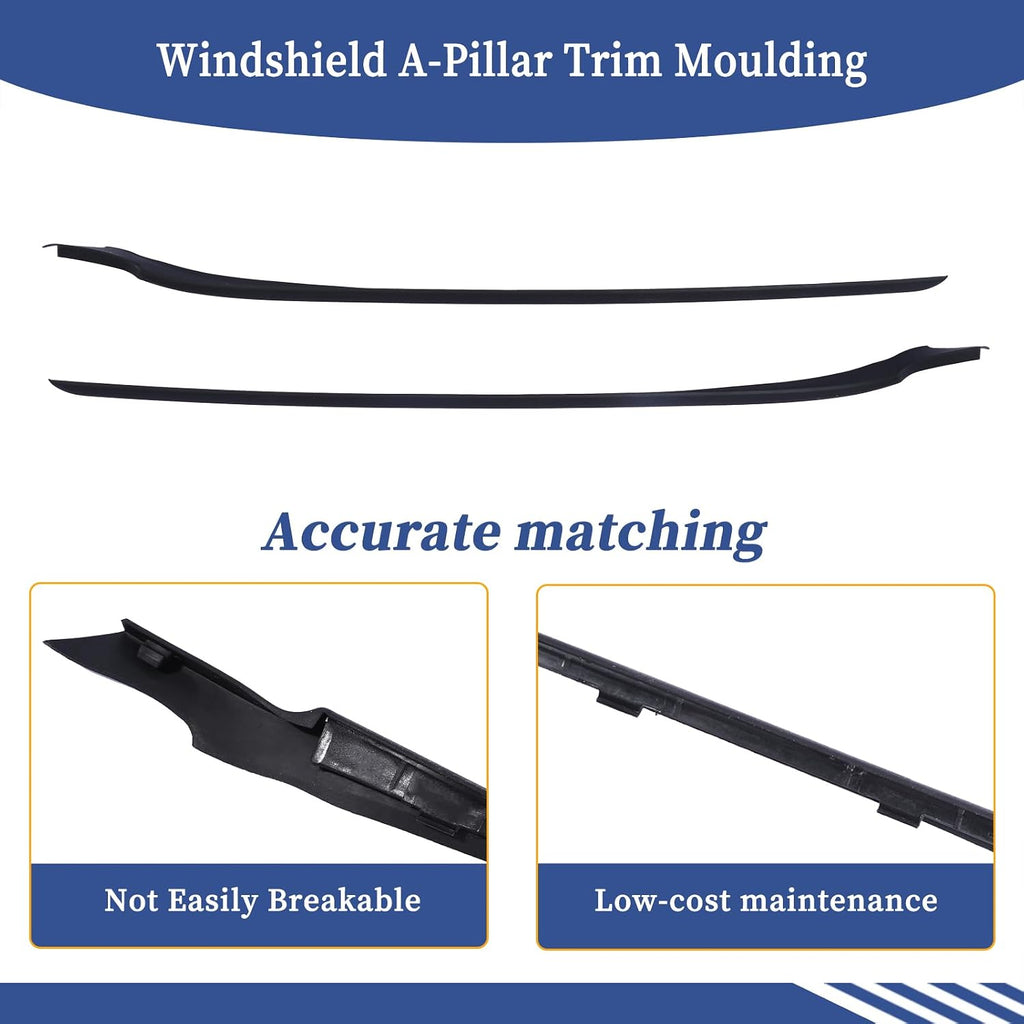 Blearen Pair Windshield A-Pillar Trim Moulding BE8Z5403137A BE8Z5403136A Compatible with Ford Fiesta 2011-2019 Both Right and Left Side RH+LH