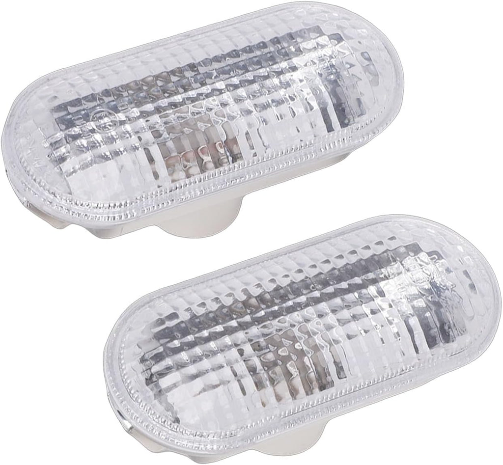 Blearen  Side Marker Light Cover, Clear Lens Left Right 1336185 Replacement for 2002-2008, with Dual Transparent Lamp Shades