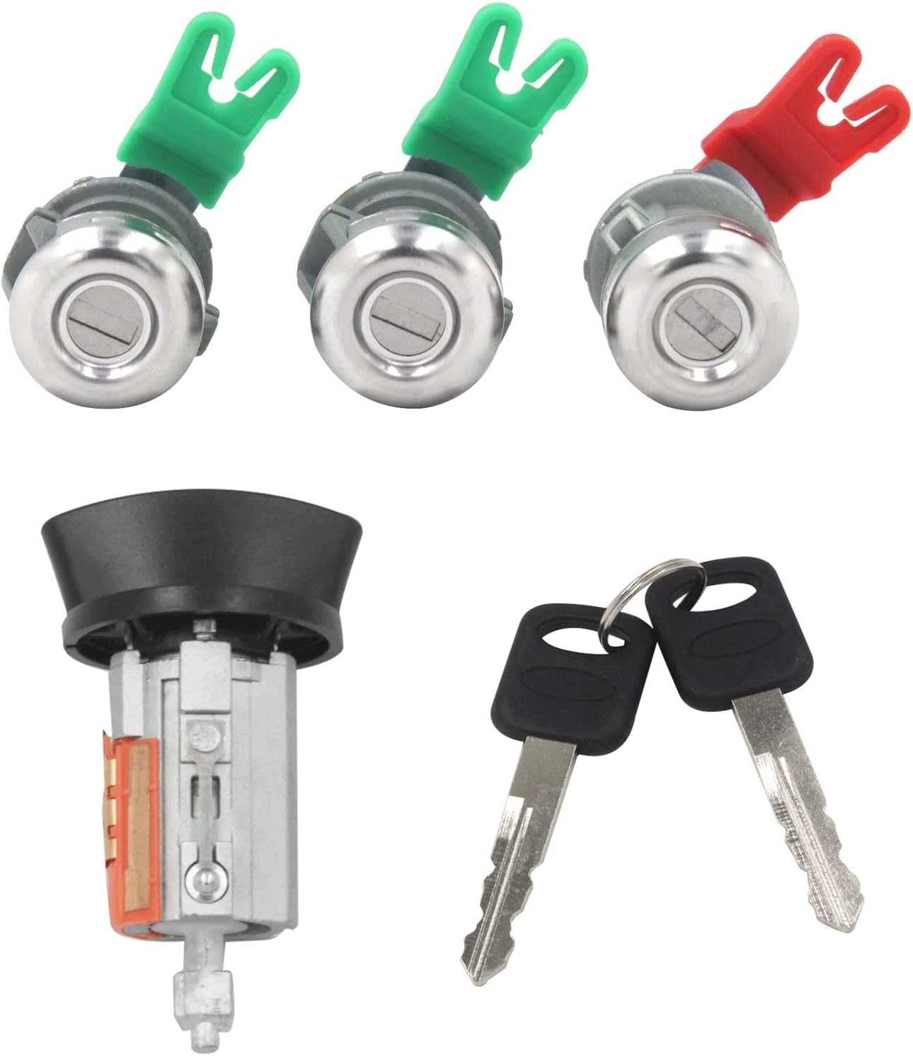 Blearen Ignition Switch Lock Cylinder Fits 1997-2020 Ford for Econoline E150 E250 E350 | No Chip, Replace# LC6177 + 703369 X 4 + 597638 X 2, Door Lock Cylinder