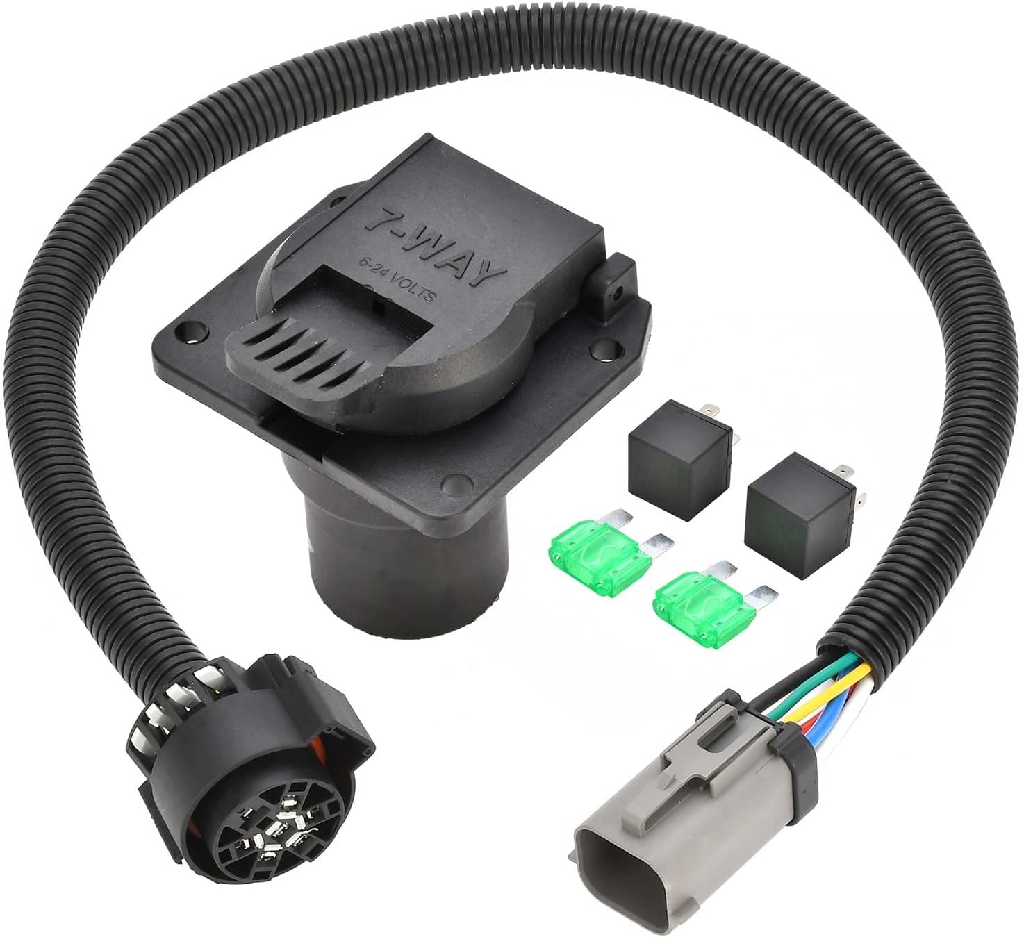 Blearen 7-Pin Trailer Wiring Harness Fit for 1999-2001 Ford F250 F350 F450 F550 | Super Duty， with Plug