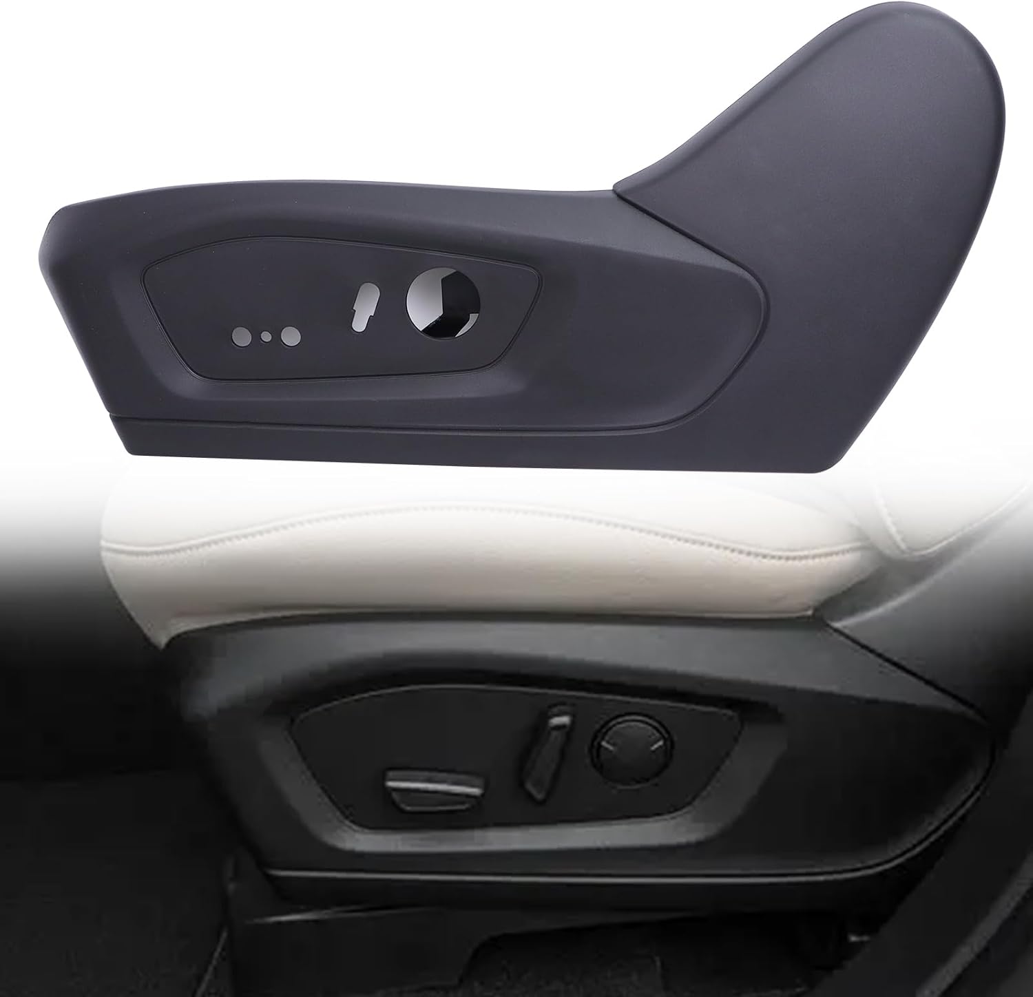 MB5Z-7862187-EC Driver Seat Side Track Cover, Driver Seat Trim Panel Compatible with Ford Explorer 2020 2021 2022 2023 Front Left Seat Cushion Outer Shield Cover Replaces MB5Z7862187EC Black