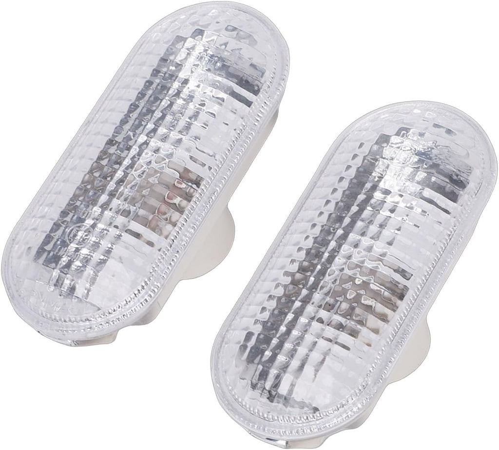 Blearen  Side Marker Light Cover, Clear Lens Left Right 1336185 Replacement for 2002-2008, with Dual Transparent Lamp Shades