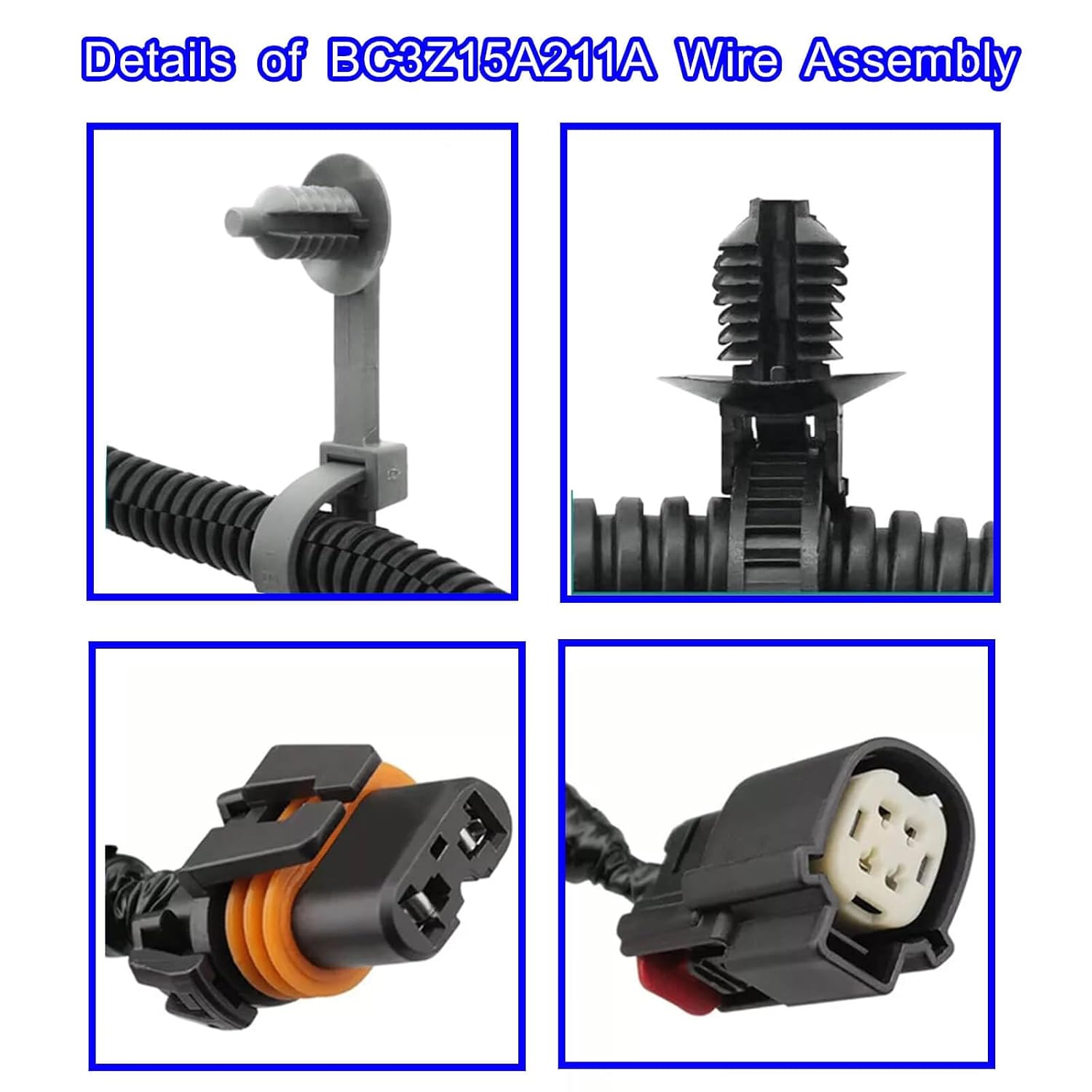 Blearen Fog Lamp Wiring Harness Assembly for Ford Super Duty F-250, F-350, F-450, F-550 (2011-2016), OEM Replacement BC3Z-15A211-A BC3Z15A211A Wire Assembly