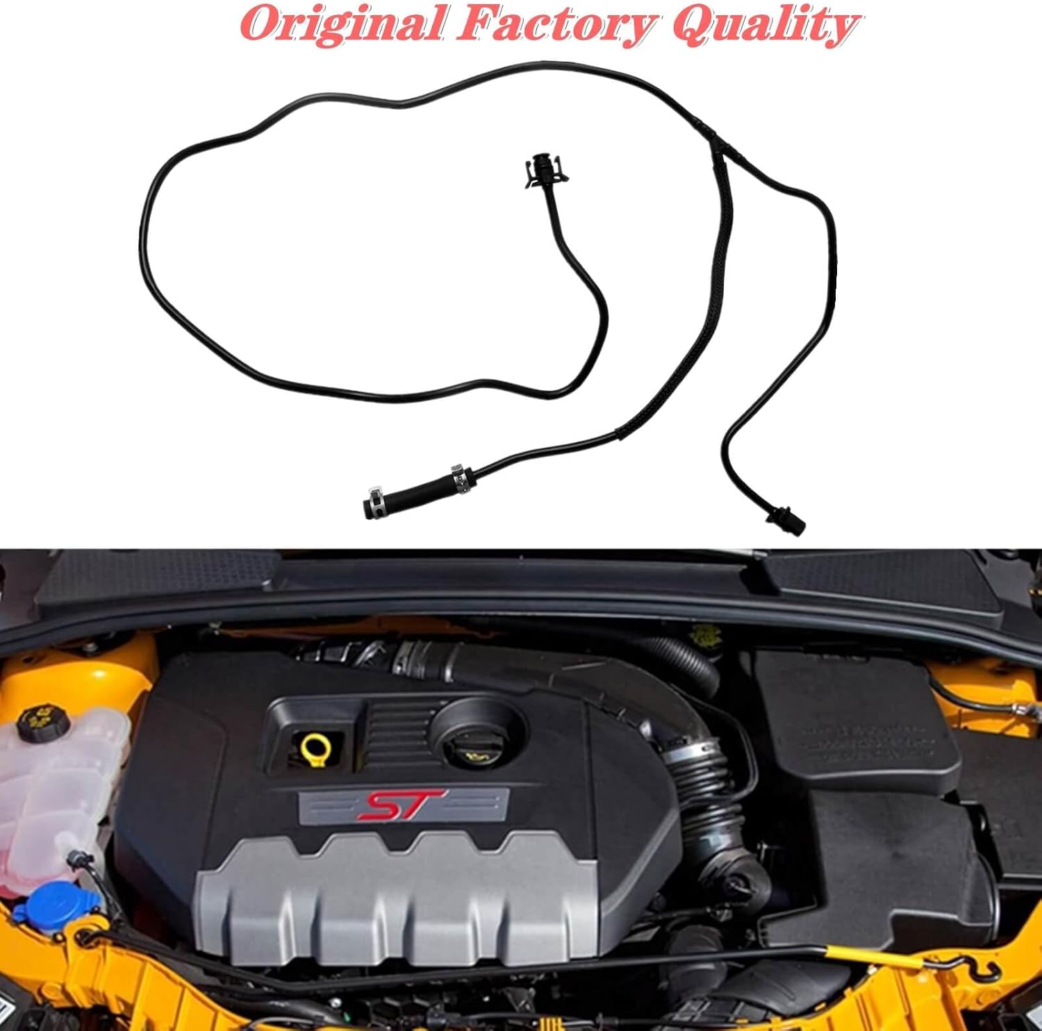 Blearen Reservoir Hose CV6Z-8K012-K,Engine Coolant Overflow Hose Expansion Tank Hose Fits for 2012-2018 Ford Focus 2.0L Radiator Reservoir Hose BV618K012KF CV6Z8K012K
