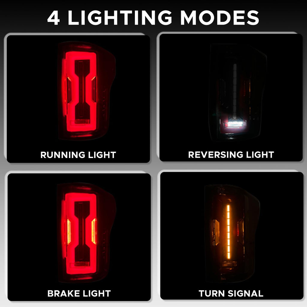 Blearen Full LED Tail Lights Assembly w/Sequential Turn Signal Fit for Ford F150 2015 2016 2017 Smoke Lens Replacement Rear Lamps Driver and Passenger Side | driver/passenger pair, smoke lens