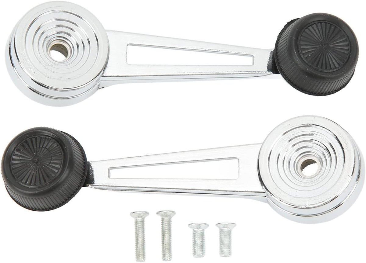 Blearen Replacement Interior Window Crank Handle Pair 12745409 for F Series Pickup Truck, Bronco, and Econoline 1973-1991 - Chrome Plated Design
