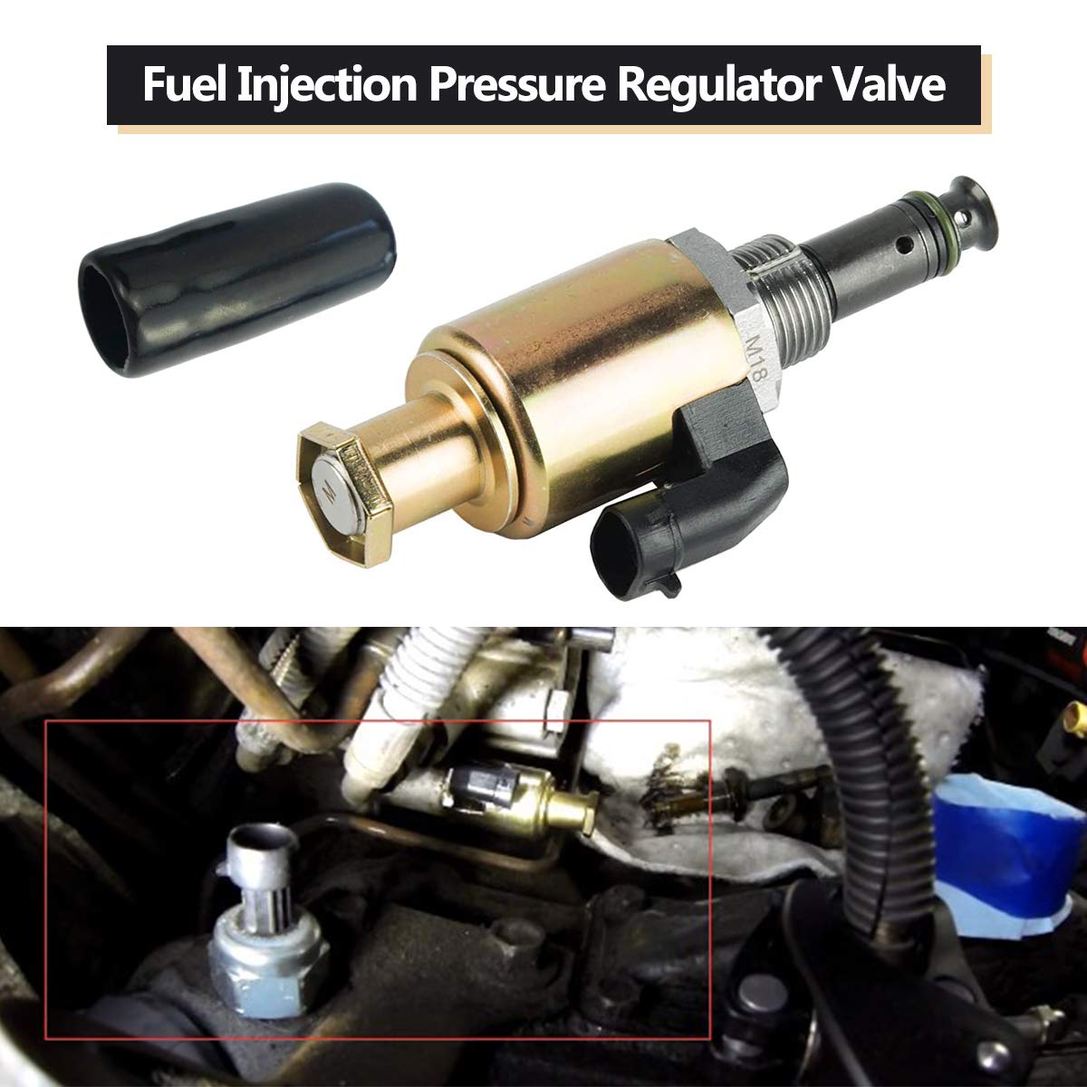 Blearen 7.3L Fuel Injection Pressure Regulator Sensor, IPR Valve & ICP Control with Electrical Connector Pigtail Wire Harness Sensor for Ford F-250 F-350 F-450 F-550 F-650 F-750 E-350 E-450 E-550, 1829856C91