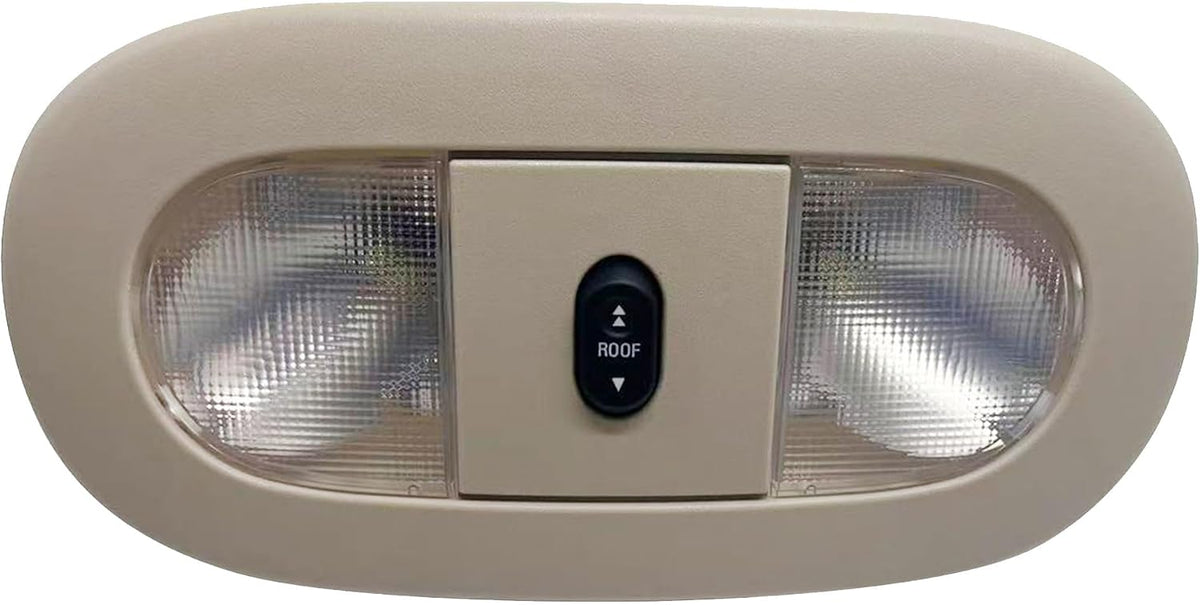 Blearen 8C3Z-25519A70-AA Overhead Console with LED Dome Map Light & Sunroof Switch COMPATIBLE WITH Ford F-250 F-350 F-450 F-550 Super Duty 2008-2010 Cab Interior Ceiling Roof Reading Lamp, Beige