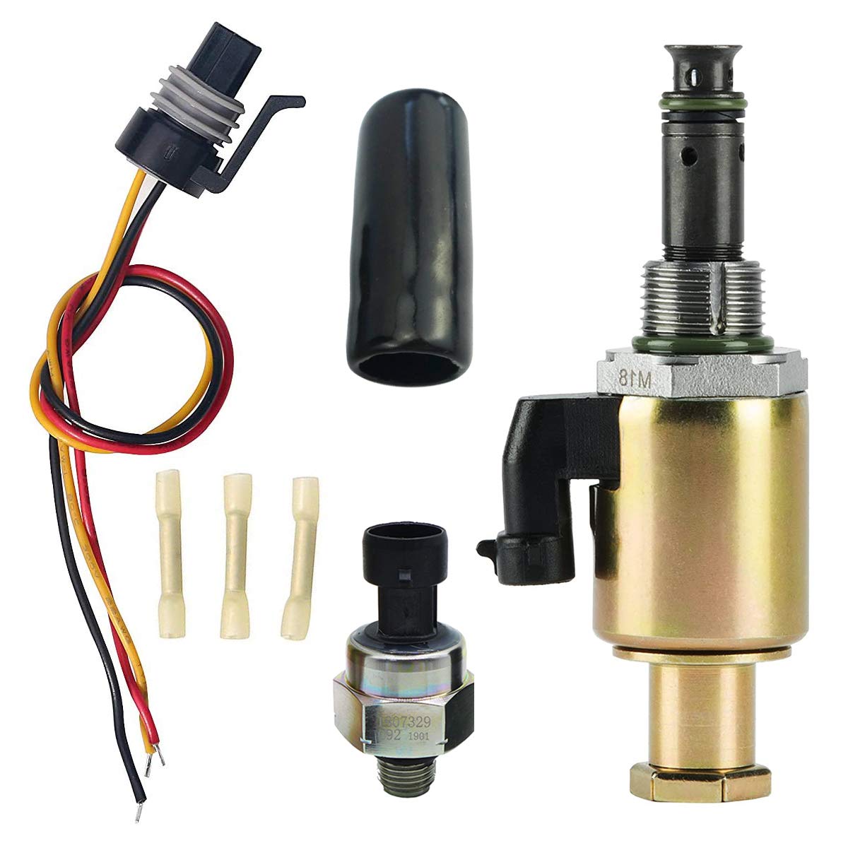 Blearen 7.3L Fuel Injection Pressure Regulator Sensor, IPR Valve & ICP Control with Electrical Connector Pigtail Wire Harness Sensor for Ford F-250 F-350 F-450 F-550 F-650 F-750 E-350 E-450 E-550, 1829856C91