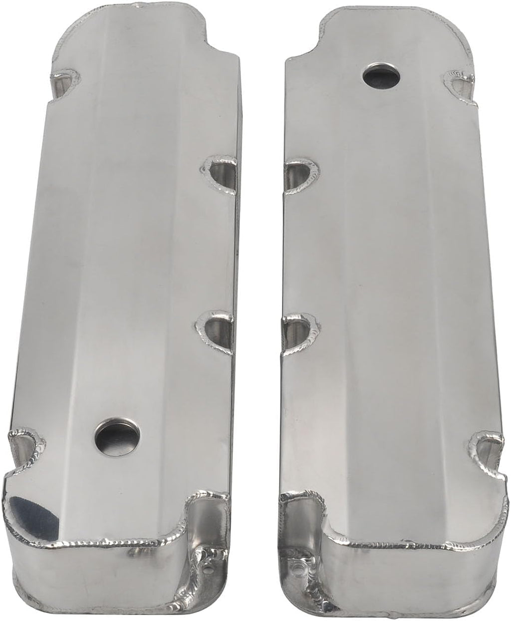 Blearen Fabricated Polished Aluminum Valve Covers with Hole Compatible with BBF Big Block Ford 429-460