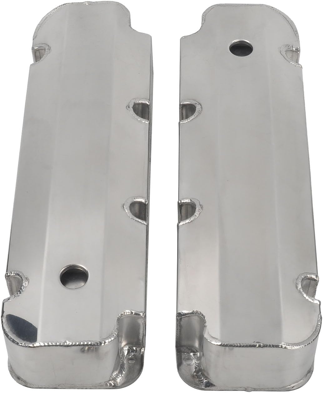 Blearen Fabricated Polished Aluminum Valve Covers with Hole Compatible with BBF Big Block Ford 429-460