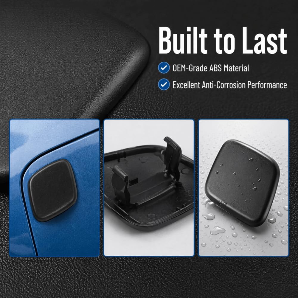 Blearen Black ABS Headlight Washer Cover for 2012-2014 Factory Front Bumper, Replaces 1719217 1719218