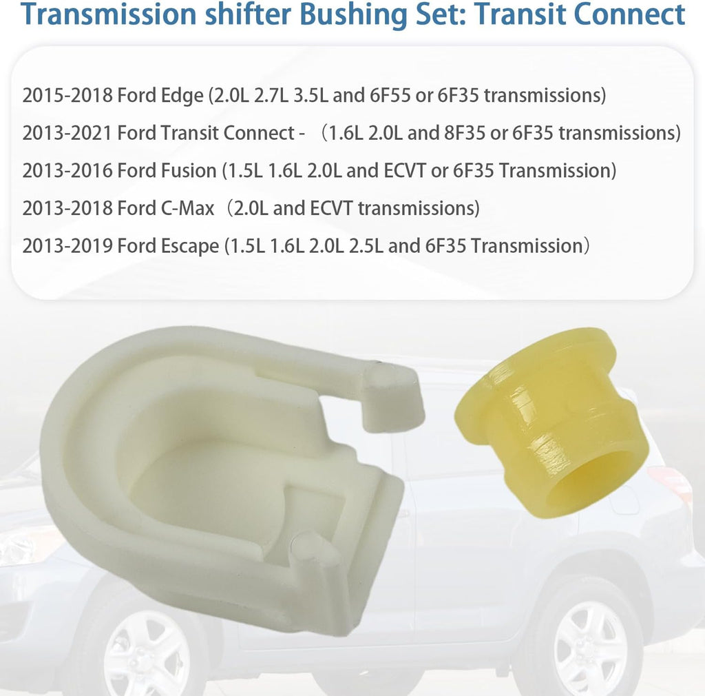 Blearen Compatible for Transmission Shifter Linkage Cable Bushing and Cap KV6Z7K340A 13-21 Transit Connect 15-18 Ford Edge 13-19 Escape 13-16 Fusion 13-18 C-Max Yellow