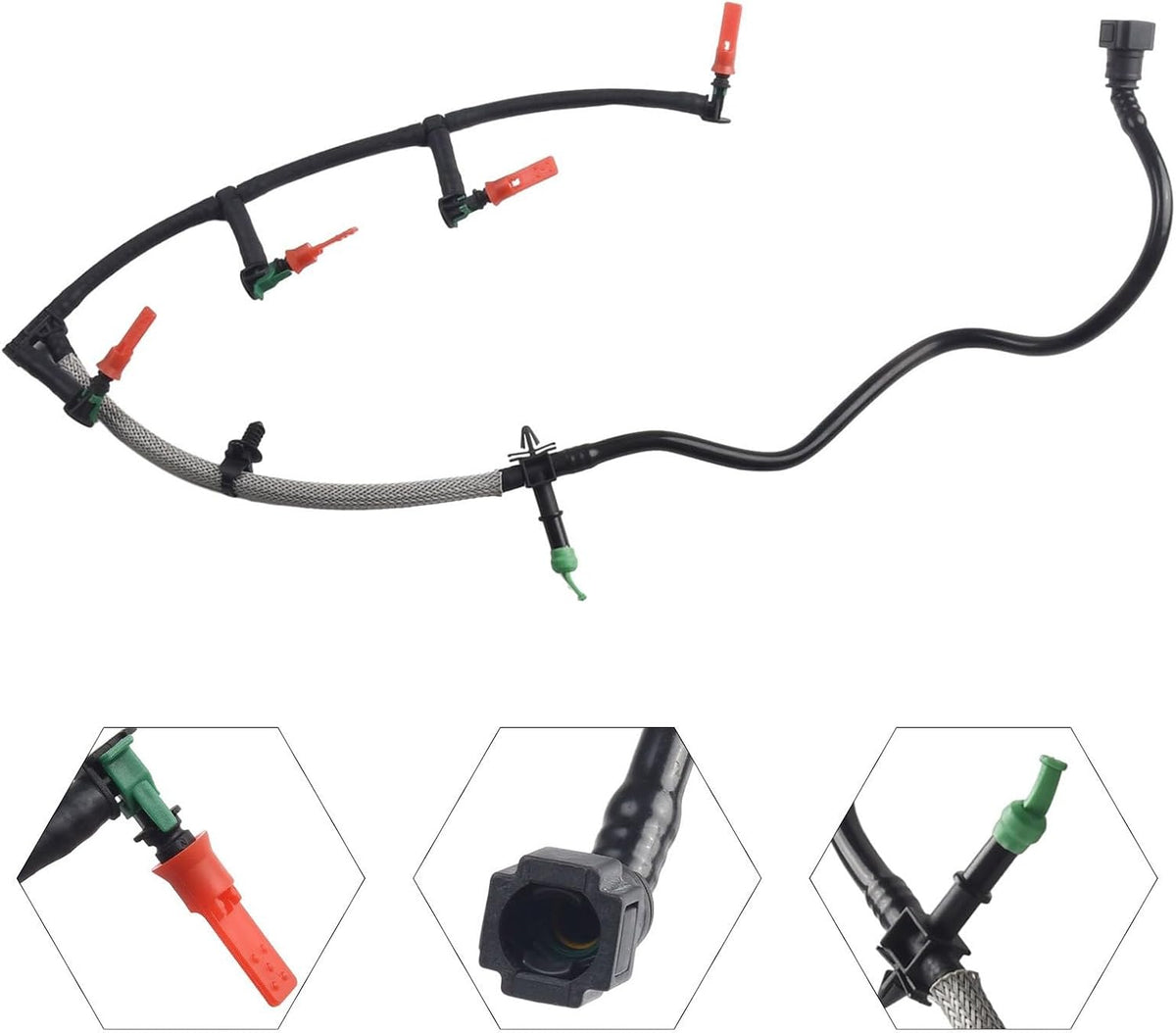 Blearen Fuel Overflow Leak Off Pipe,For Ford,For Ranger,For Mazda BT50 2011+ Replaces 1756563 BB3Q9K022AG Black ABS Replacement Hose