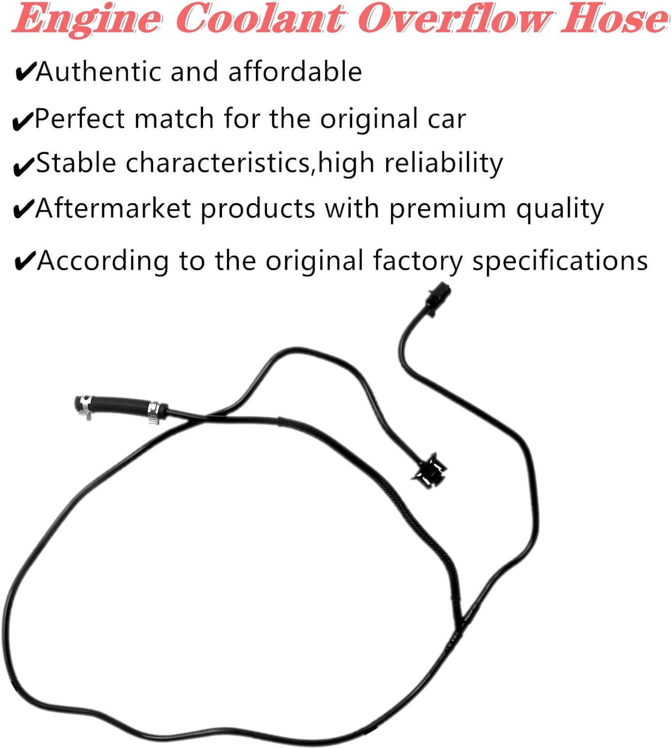 Blearen Reservoir Hose CV6Z-8K012-K,Engine Coolant Overflow Hose Expansion Tank Hose Fits for 2012-2018 Ford Focus 2.0L Radiator Reservoir Hose BV618K012KF CV6Z8K012K