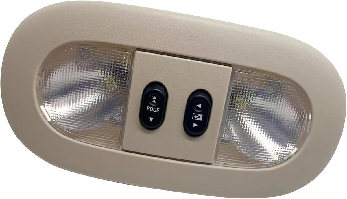 Blearen 8C3Z-25519A70-AA Overhead Console with LED Dome Map Light & Sunroof Switch COMPATIBLE WITH Ford F-250 F-350 F-450 F-550 Super Duty 2008-2010 Cab Interior Ceiling Roof Reading Lamp, Beige