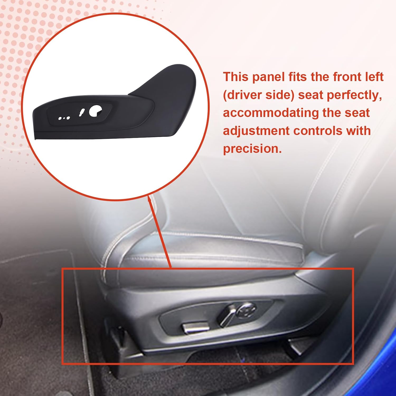 MB5Z-7862187-EC Driver Seat Side Track Cover, Driver Seat Trim Panel Compatible with Ford Explorer 2020 2021 2022 2023 Front Left Seat Cushion Outer Shield Cover Replaces MB5Z7862187EC Black