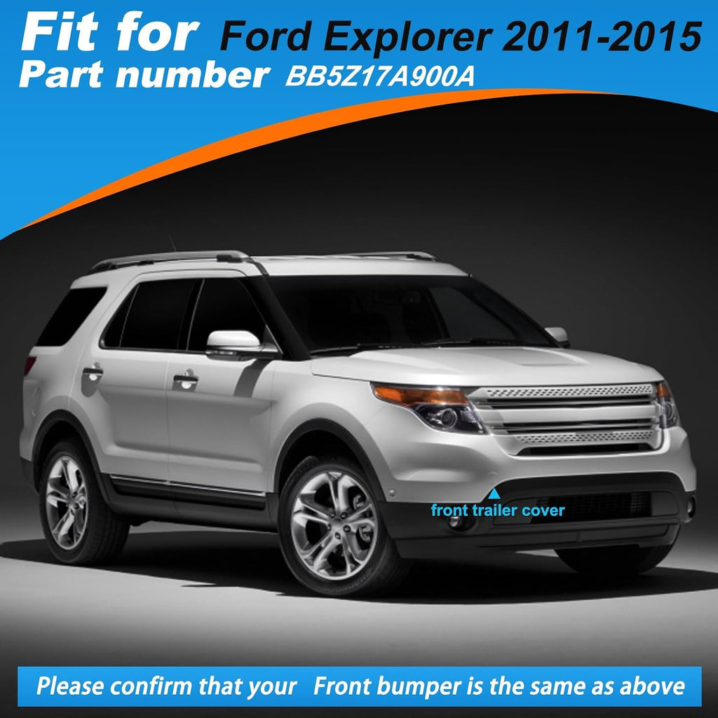 Blearen Front Bumper Tow Hook Cover Towing Eye Cap Fit for Ford Explorer 2011 2012 2013 2014 2015 BB5Z17A900A BB5Z17A900APTM (White, Right Passenger Side)