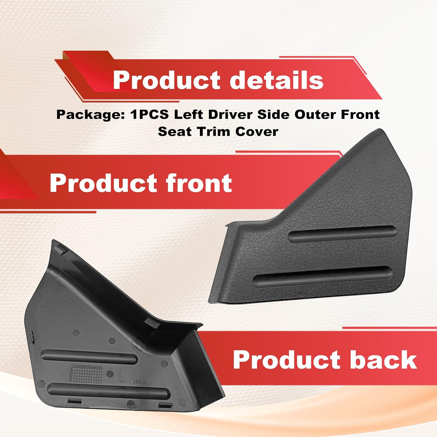 Blearen Seat Trim Cover Panel Replacement, Left Front Driver Side Compatible with 2009-2014 F-150 Crew Cab, Exterior Interior Accessory OEM #9L3Z-1661693-CA