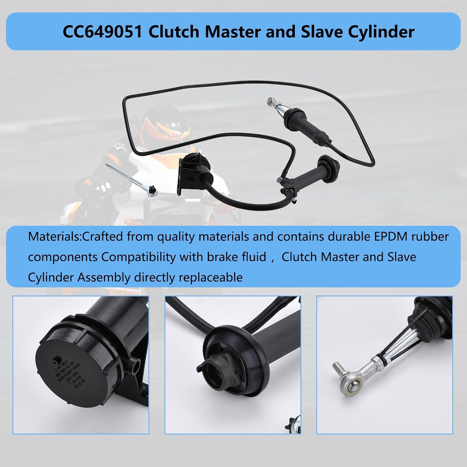 Blearen CC649051 Clutch Master and Slave Cylinder Assembly Compatible with 2002-2015 Ford F650 F750