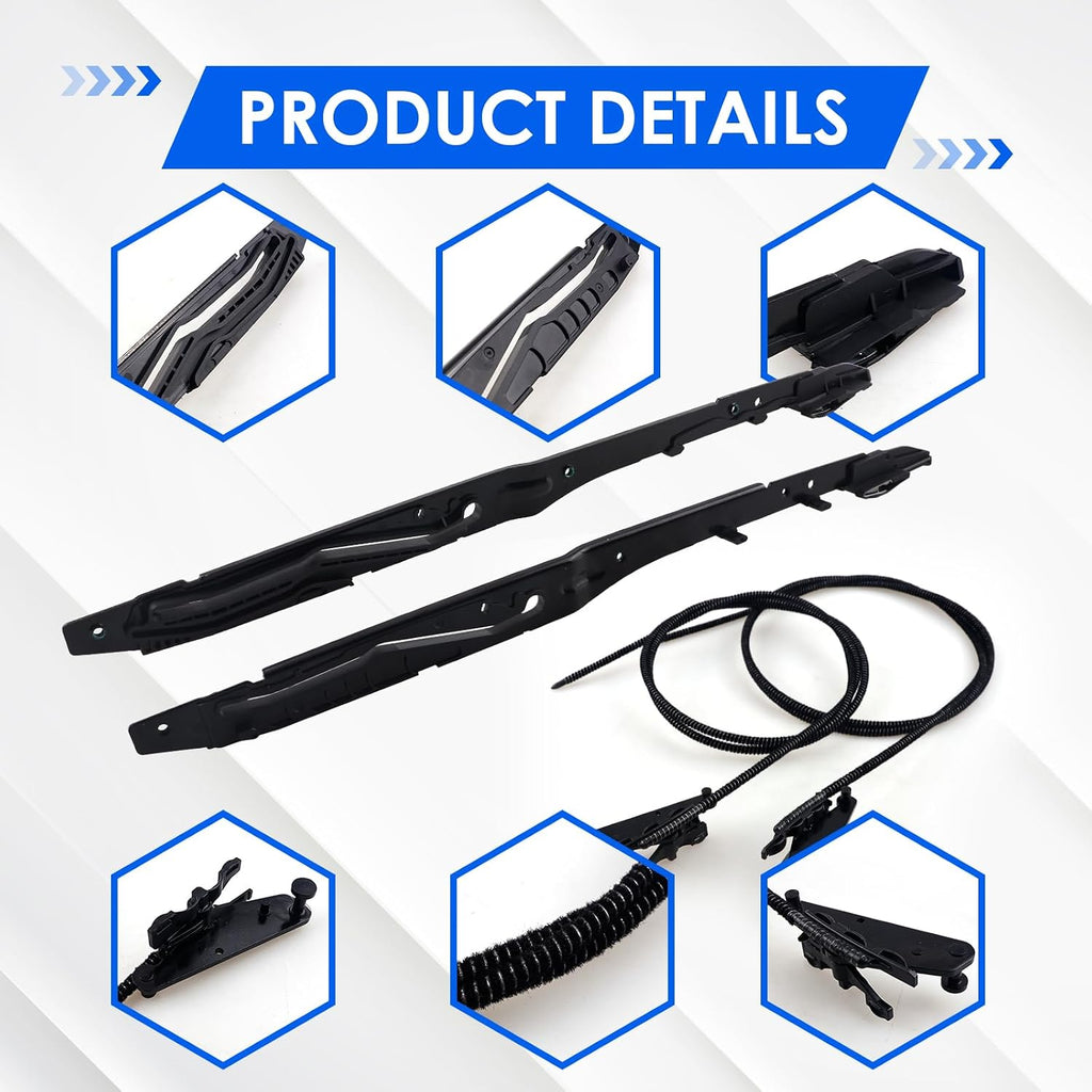 Blearen New Upgraded FL3Z16502C22 Sunroof Glass Cables & Track Assembly Repiar Kit Compatible with Ford F-150 2015-2020, F-250 F-350 Super Duty 2017-2019 Replace OE# FL3Z16502C22 FL3Z-1651071-A FL3Z-1651071-B